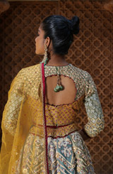 Green Chanderi LehengaIMG_9471 copy